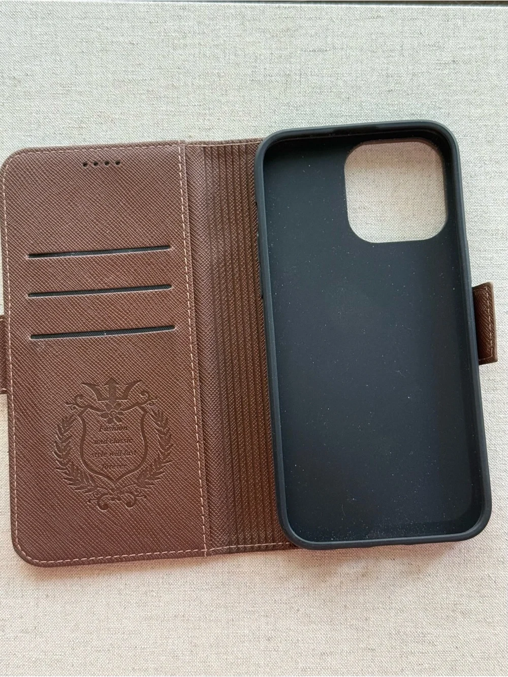 iPhone 14 Pro Max Brown Leather Wallet Case | Magnetic Closure | Card Holder